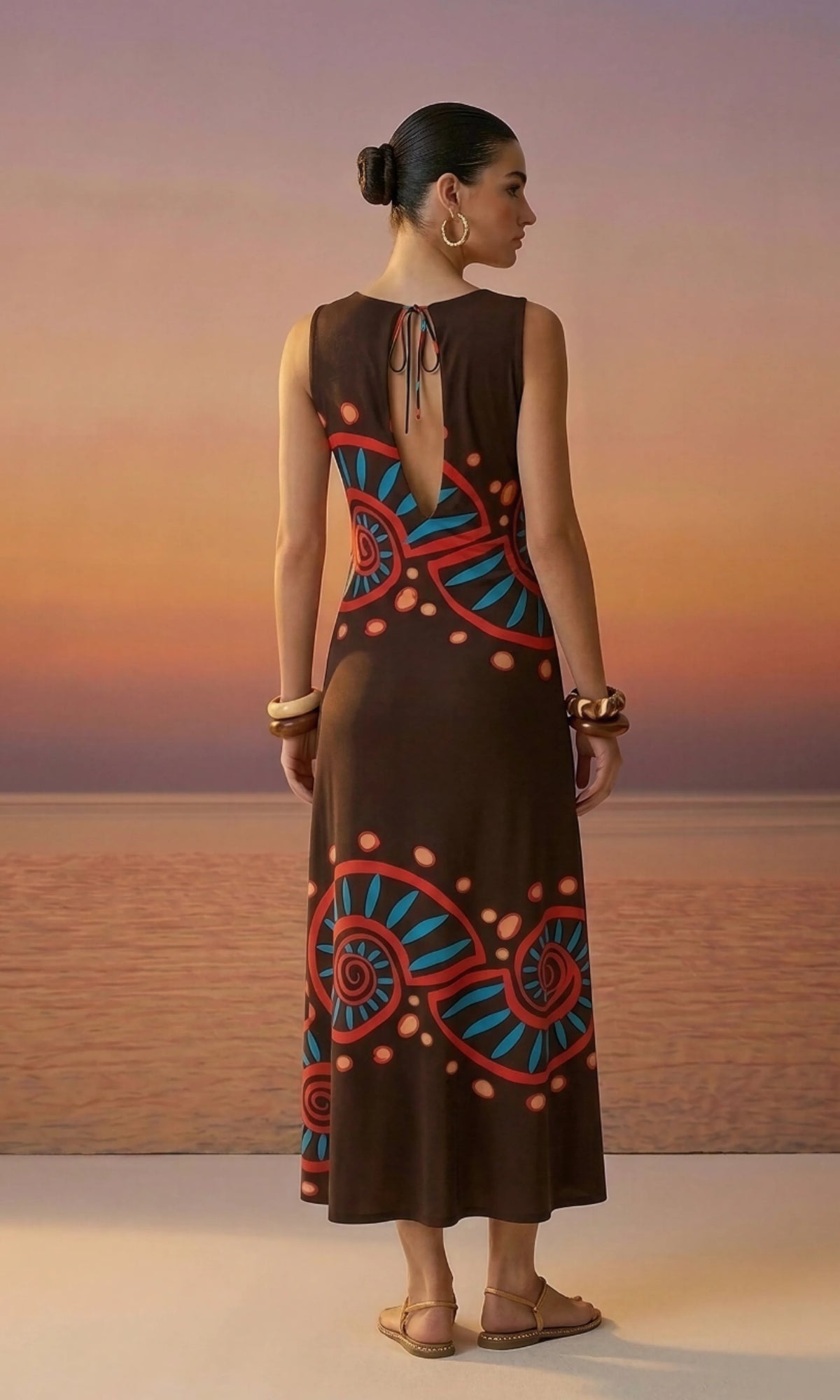 Liandra Midi Dress in Nautilus