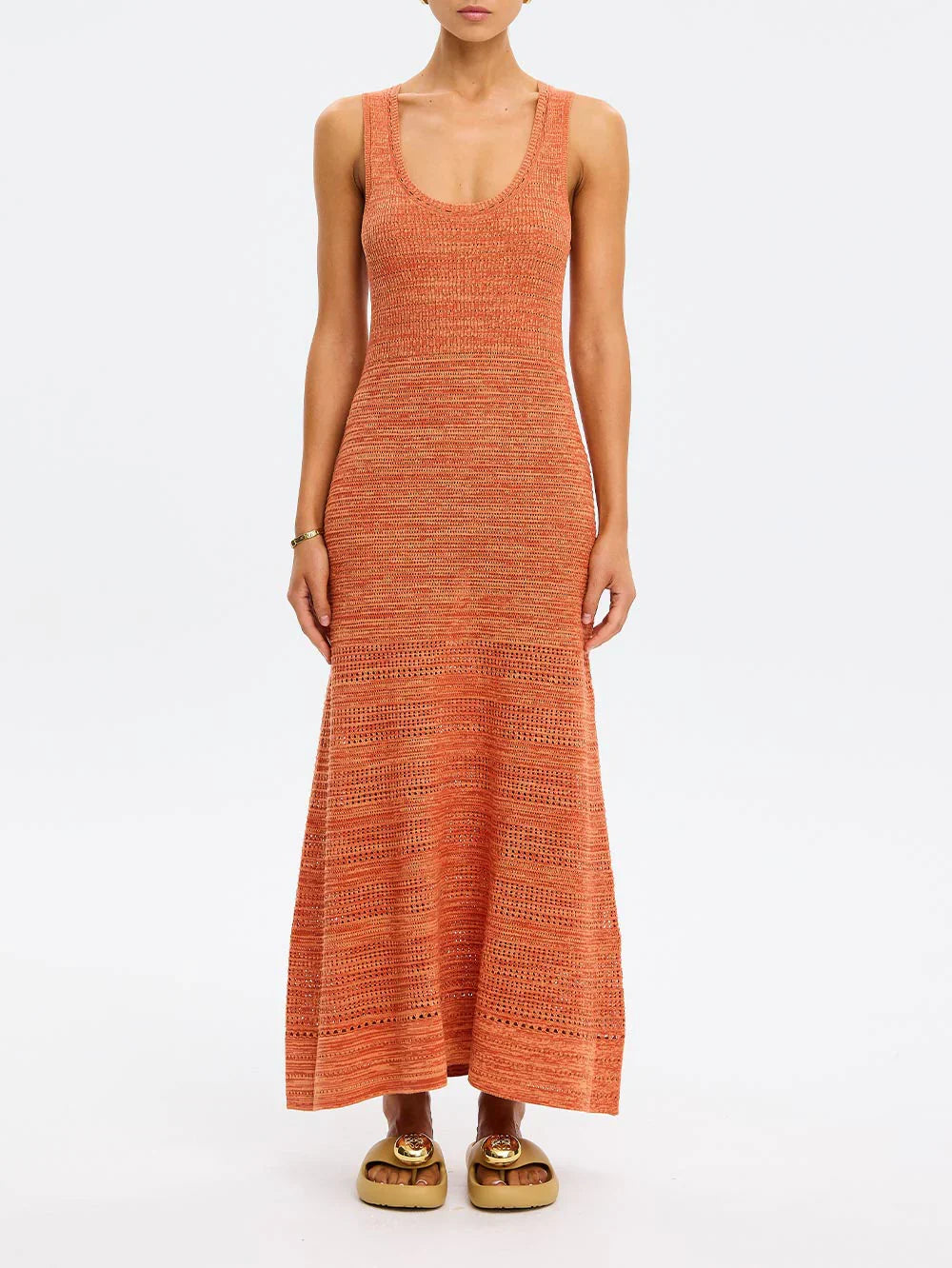 Kivari Jacqui Knit Maxi Dress in Rust