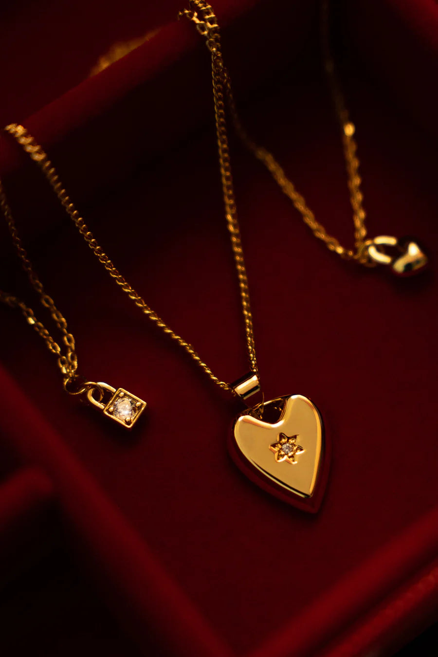 Liberte Stella Gold Heart Crystal Necklace