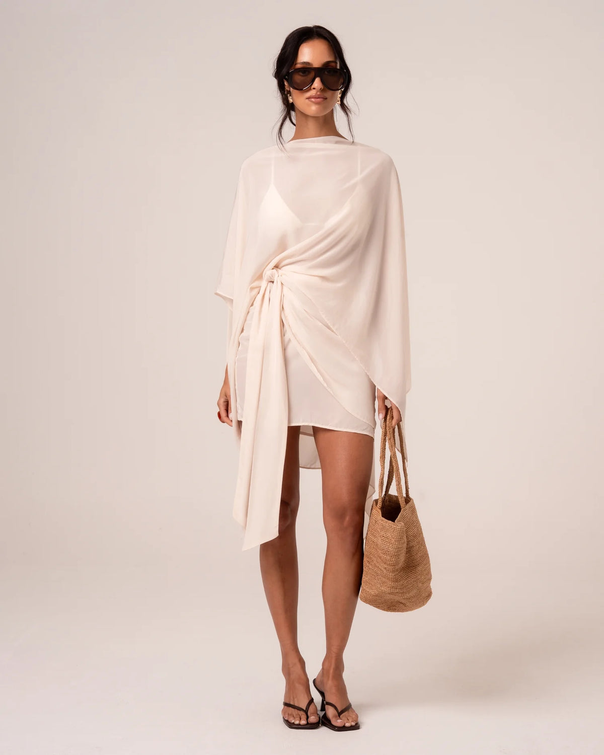 OchreLane Dune Wrap Mini Skirt in Honeymoon