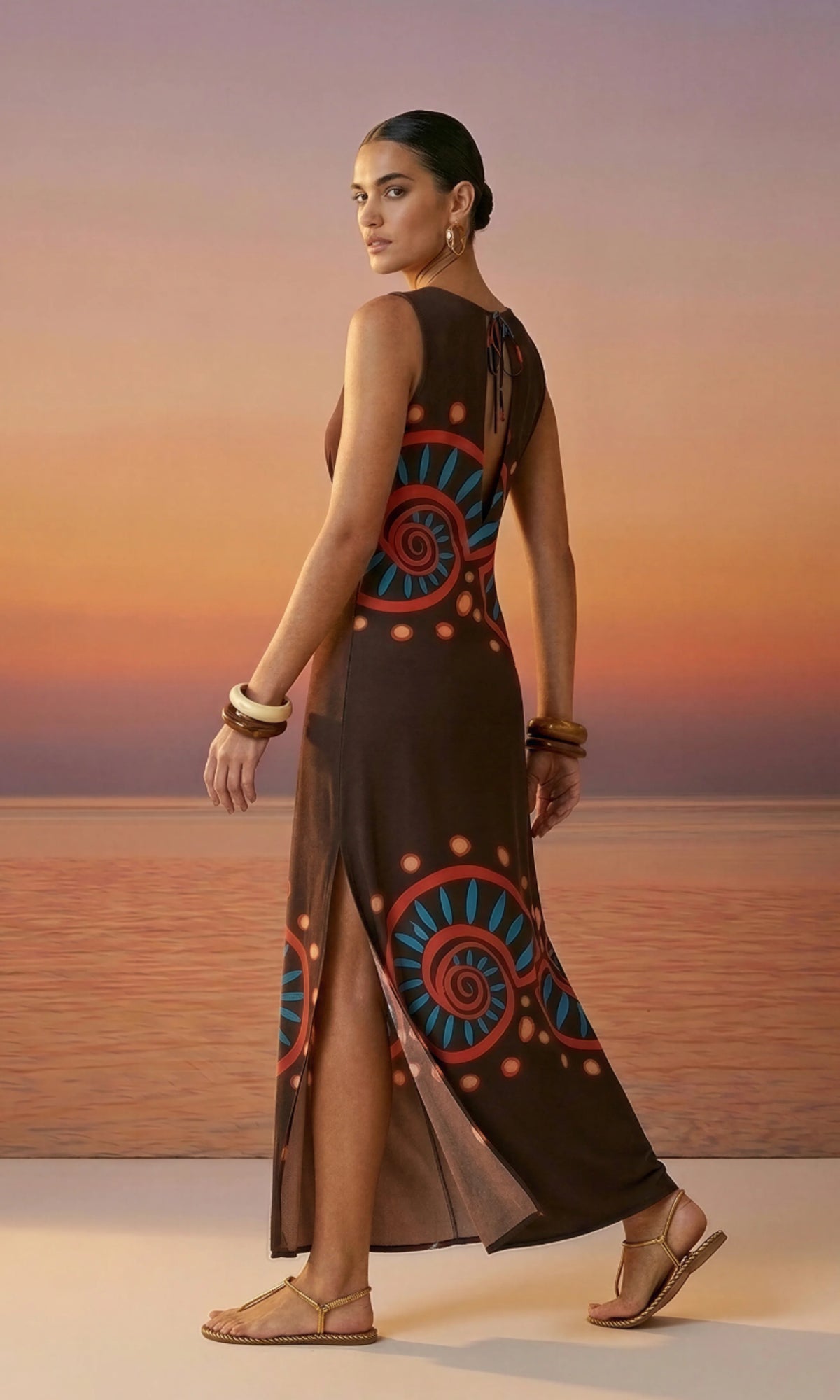Liandra Midi Dress in Nautilus