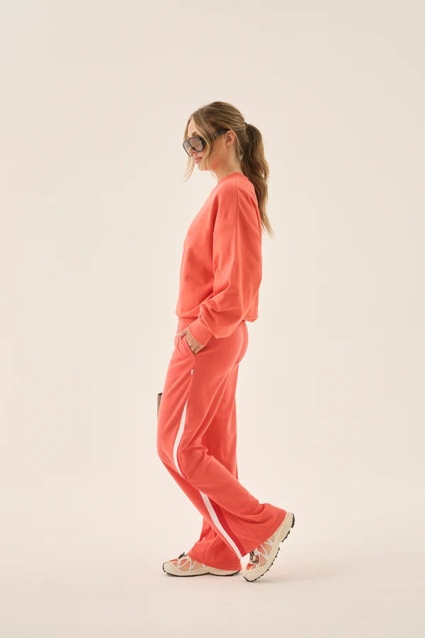 Araminta James Palmera V Neck Sweatshirt in Soft Coral