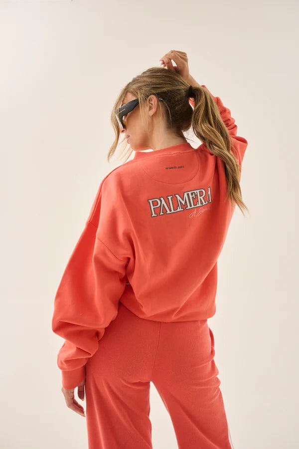 Araminta James Palmera V Neck Sweatshirt in Soft Coral