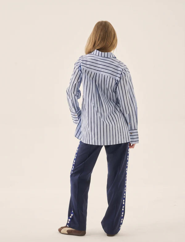 Araminta James AJ Crest Palermo Shirt in Sea Blue