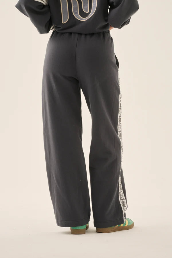 Araminta James AJ Wide Leg Trackpant in Washed Black