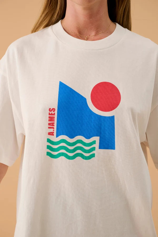 Araminta James Palmera Oversized Sun Tee in Warm White
