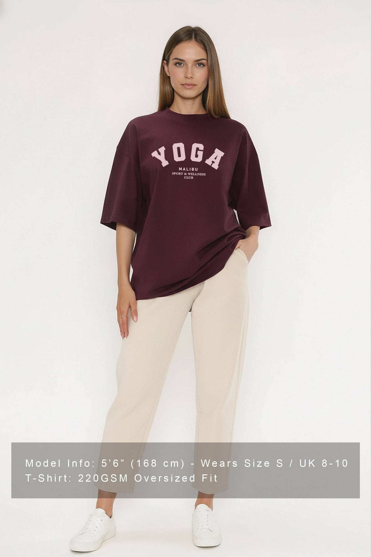 Oversized Yoga T-Shirt in Maroon