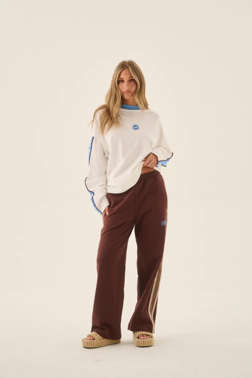 Araminta James Frutti Oversized Long Sleeve Tee in Snow