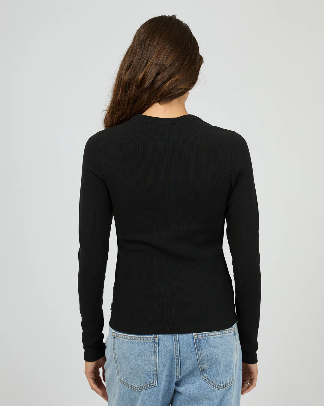 Silent Theory Button Up Long Sleeve Tee in Black