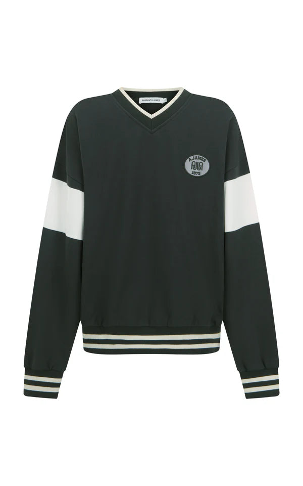 Araminta James AJ Appliqué Sweatshirt in Washed Black