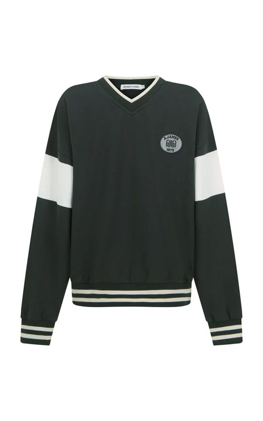 Araminta James AJ Appliqué Sweatshirt in Washed Black