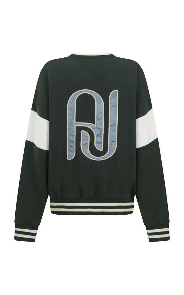 Araminta James AJ Appliqué Sweatshirt in Washed Black