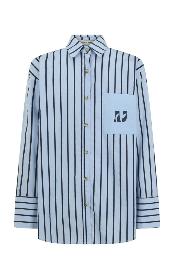 Araminta James AJ Crest Palermo Shirt in Sea Blue