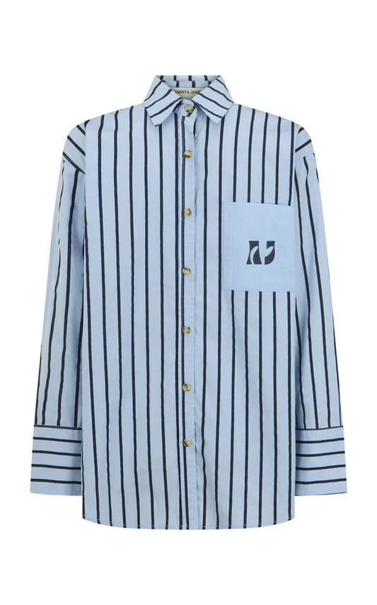 Araminta James AJ Crest Palermo Shirt in Sea Blue