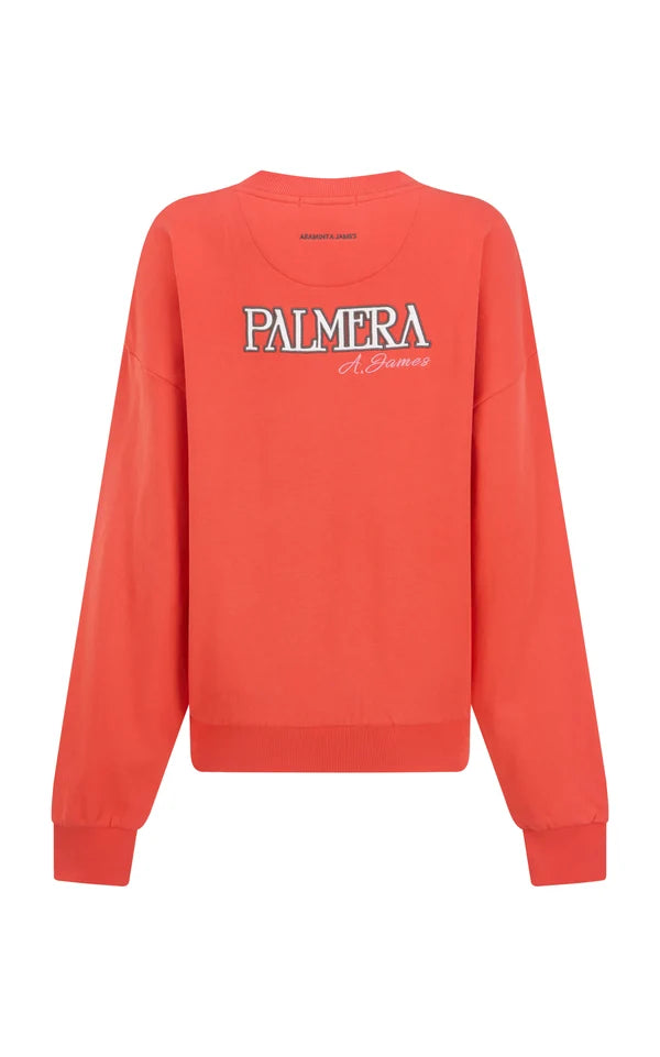 Araminta James Palmera V Neck Sweatshirt in Soft Coral
