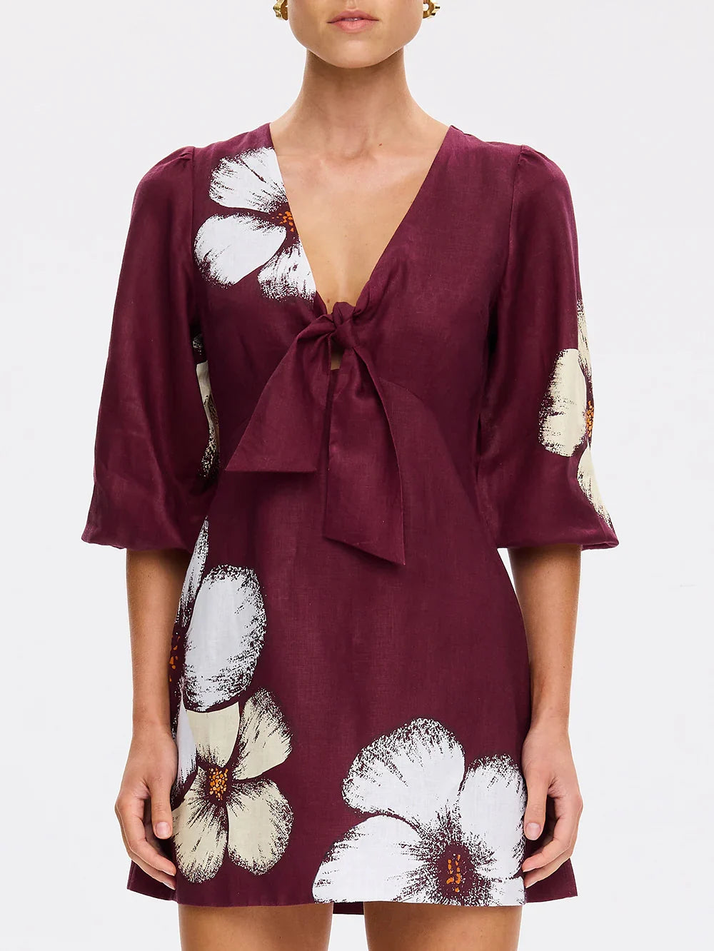 Kivari Brodie Tie Front Mini Dress