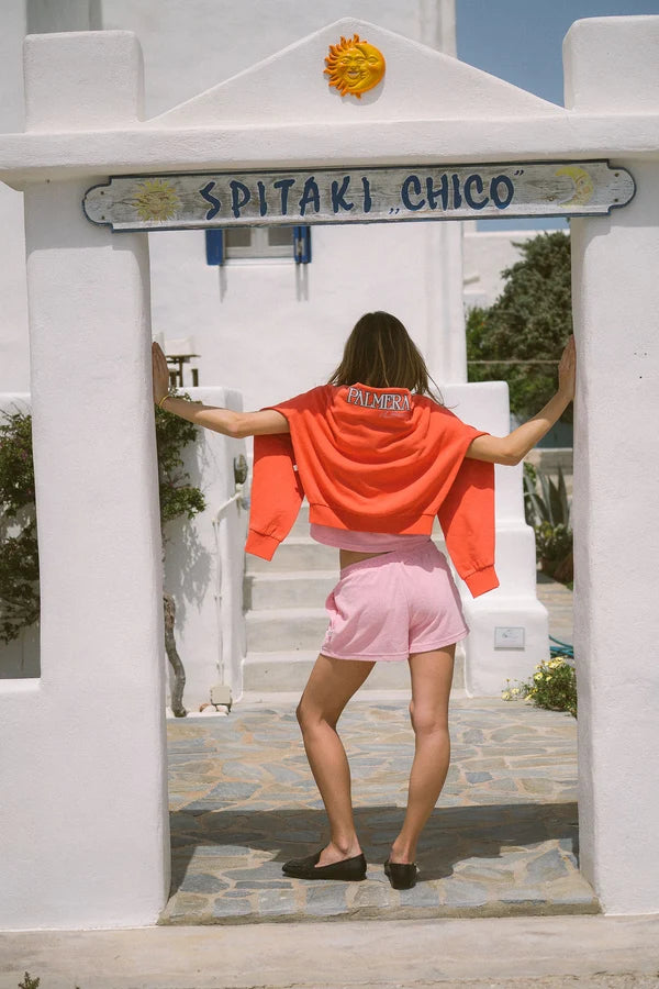 Araminta James Palmera V Neck Sweatshirt in Soft Coral