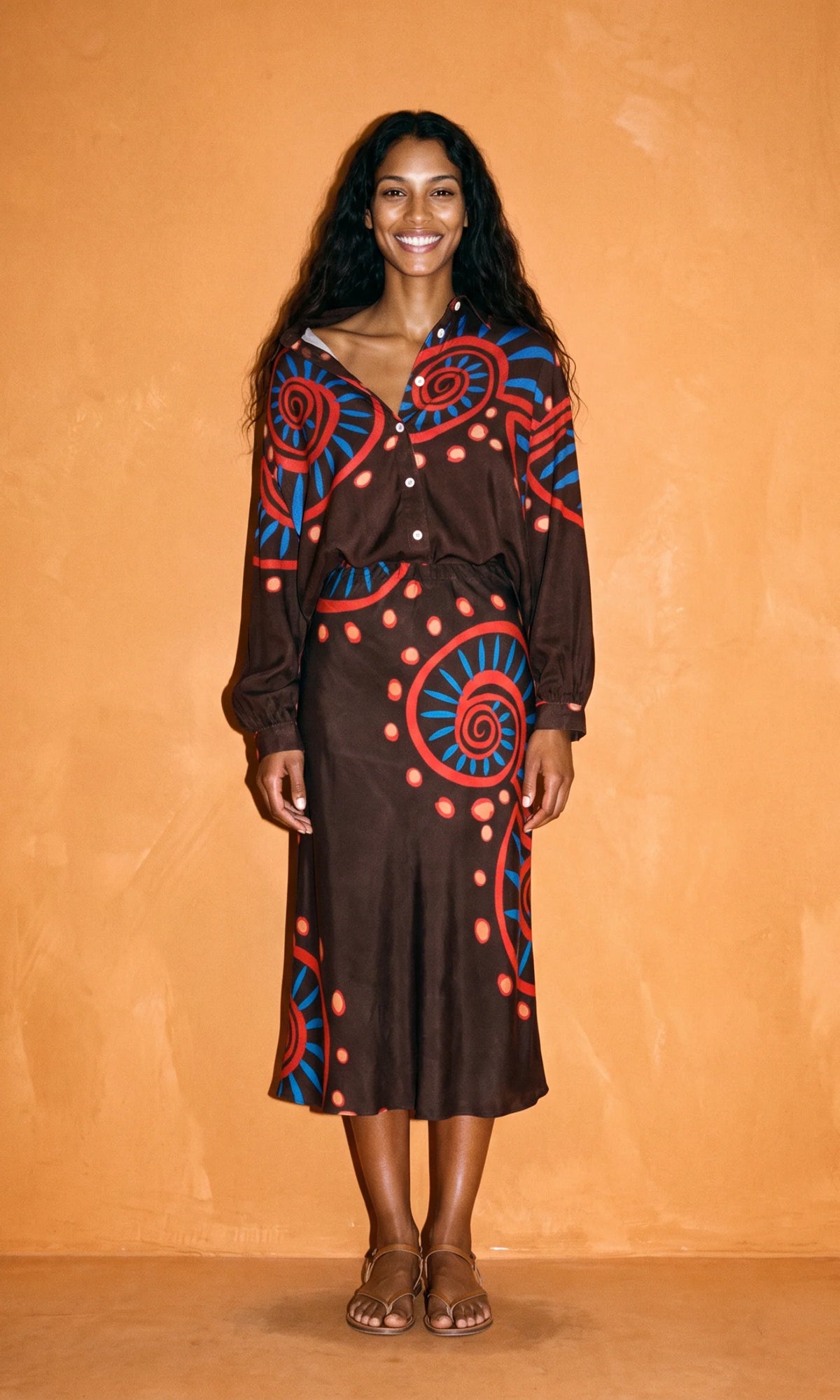 Liandra Bias Midi Skirt in Nautilus