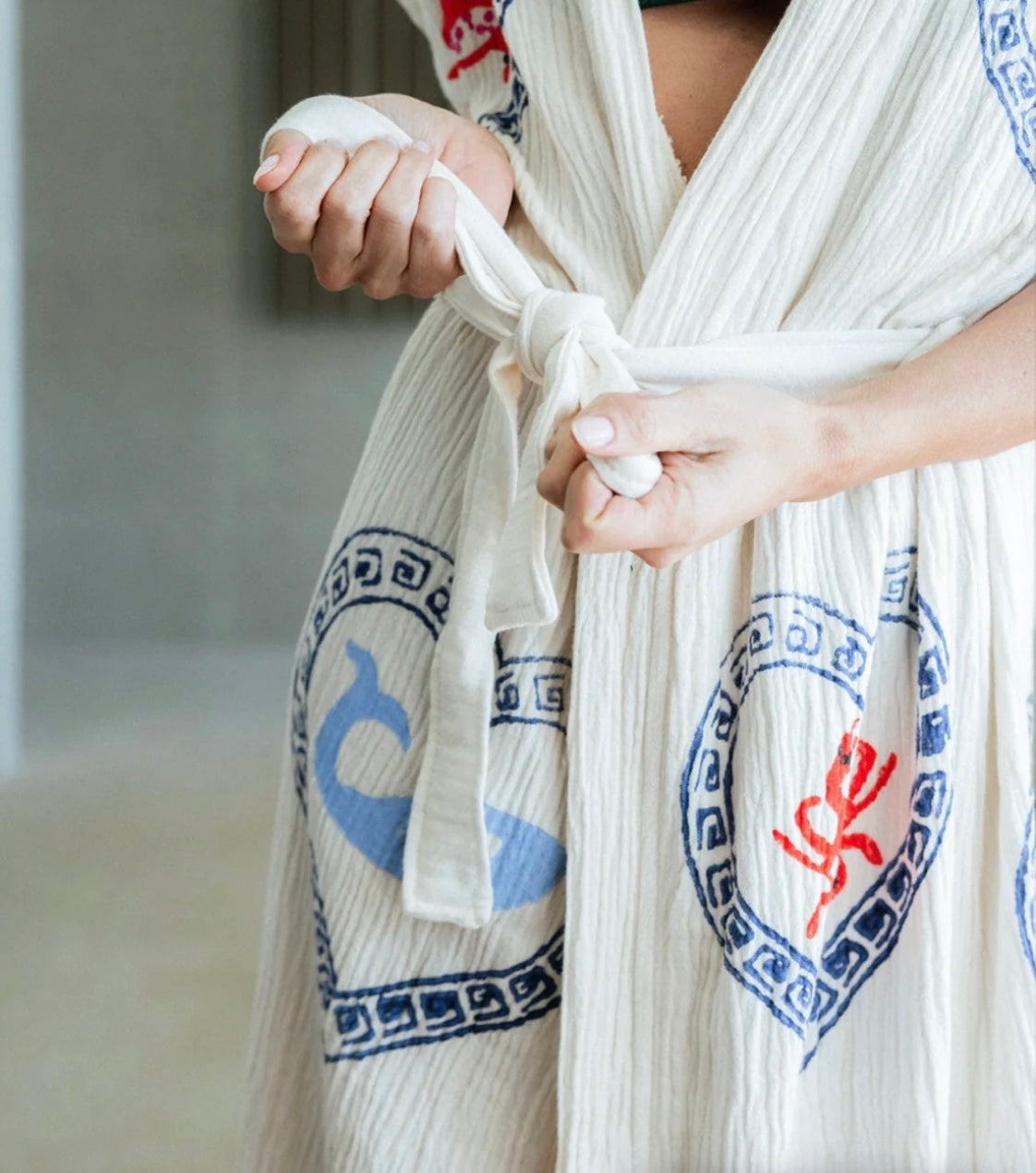Cie Cie + Co Maxi Robe w/ Short Sleeves in Natural