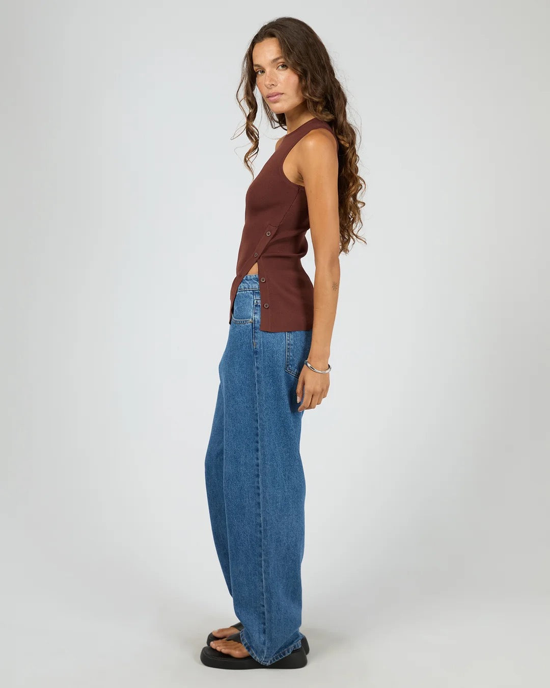 Silent Theory Ollie Button Down Knit Tank