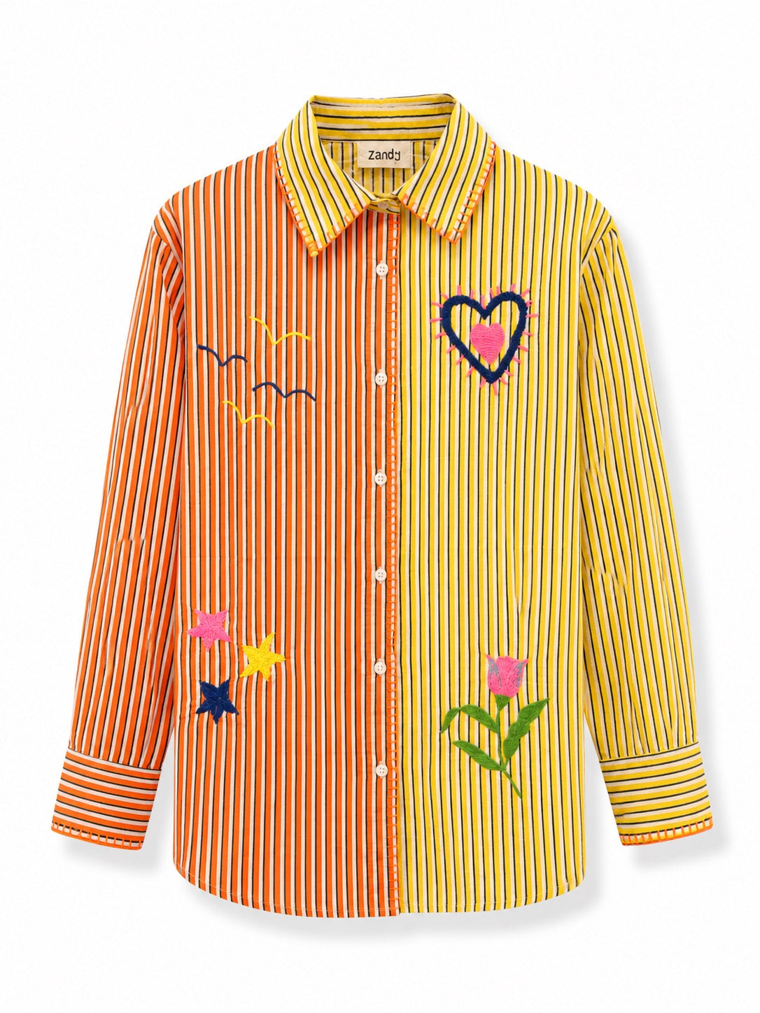 Zoda Colour Block Embroidered Shirt