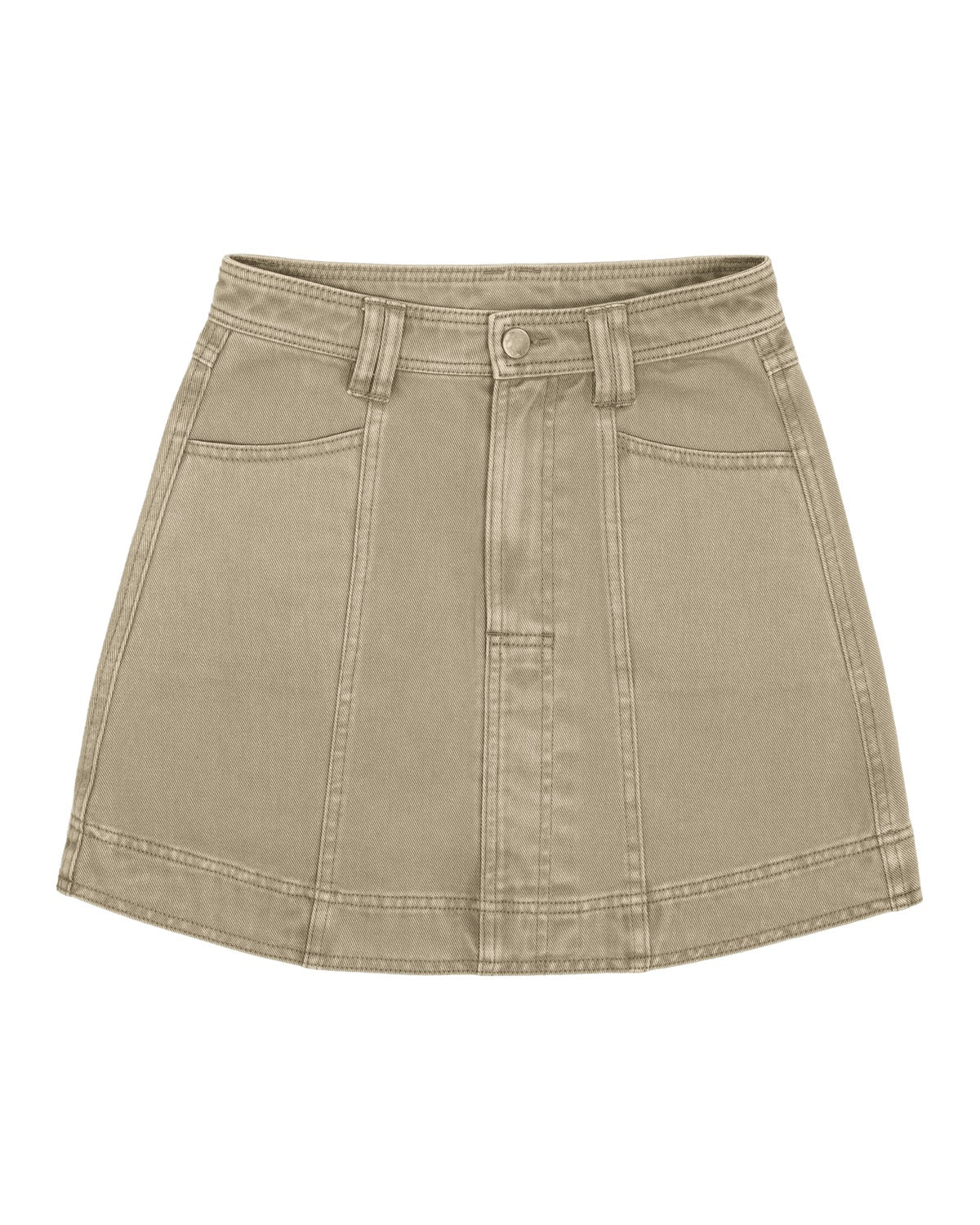 Two Fold Denim  Cropped Olive Skirt
