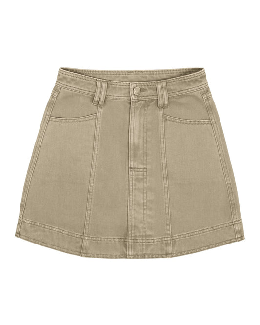 Two Fold Denim  Cropped Olive Skirt