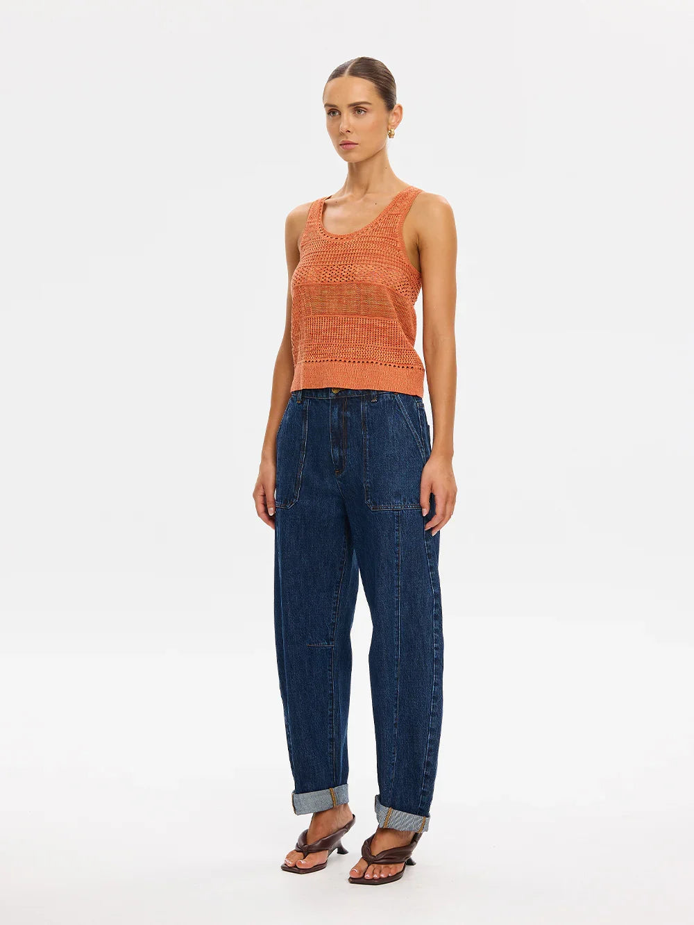 Kivari Jacqui Knit Cami in Rust