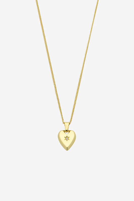 Liberte Stella Gold Heart Crystal Necklace