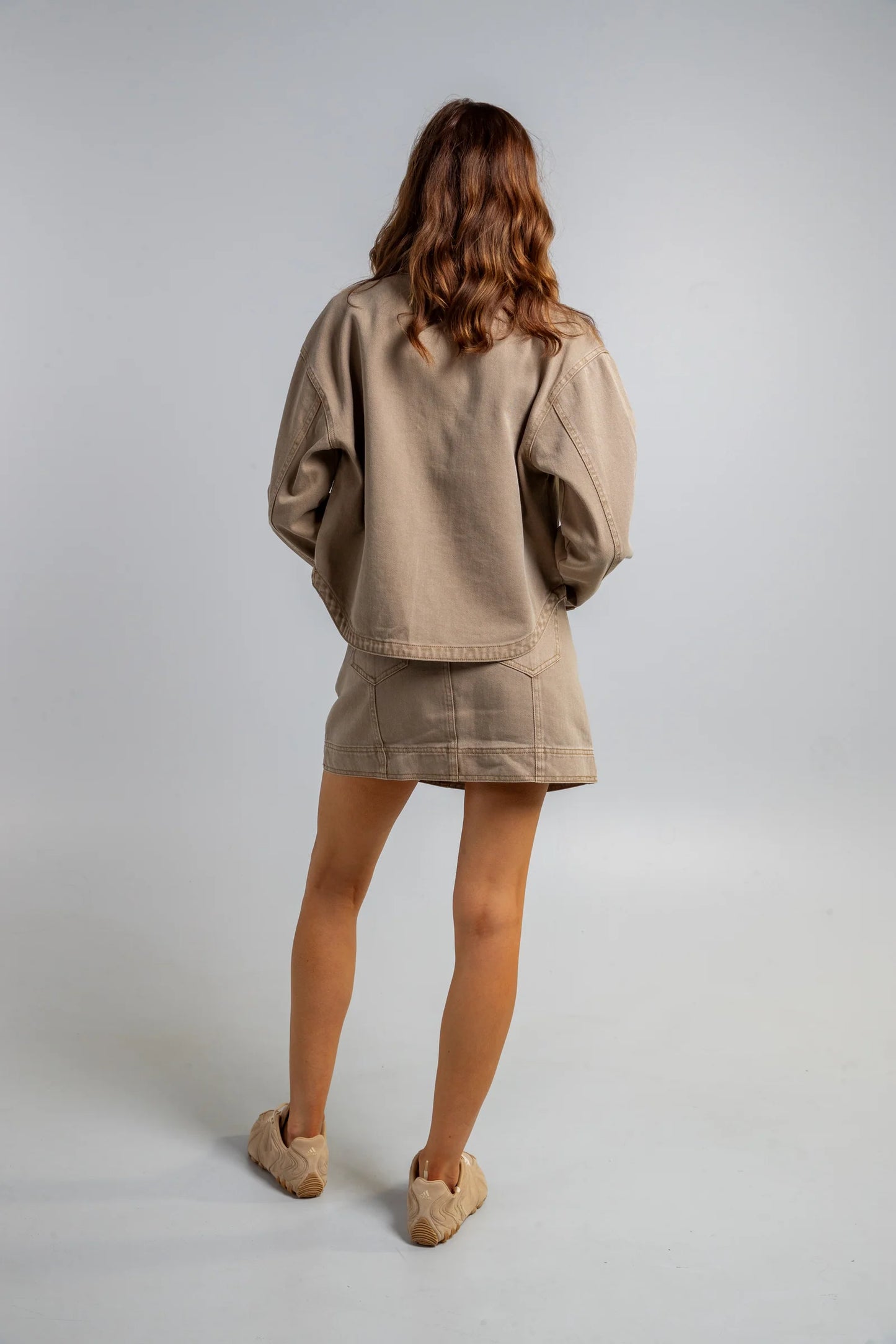 Two Fold Clare Denim Jacket in Olive Denim