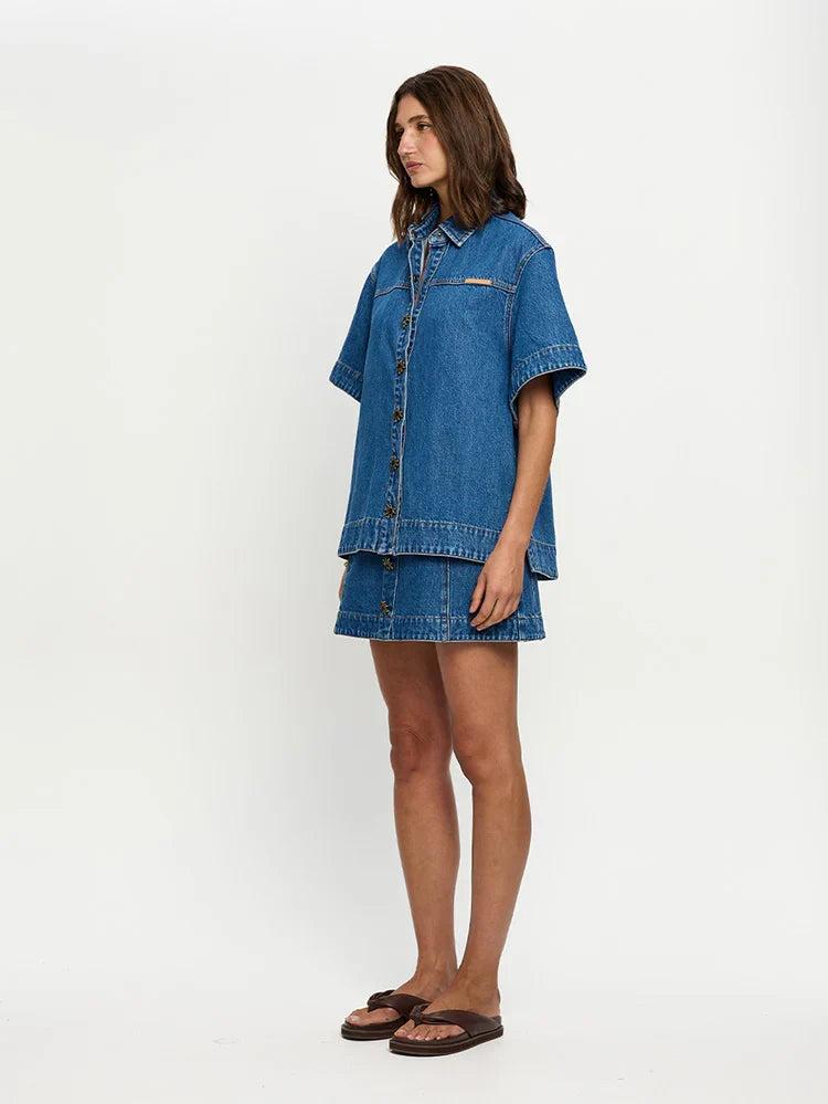 Kivari Marla Denim Shirt curated by Ellery & Moss