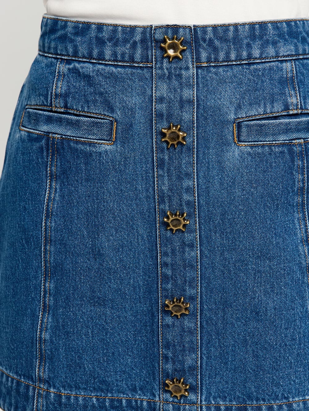 Kivari Shea Denim Skirt curated by Ellery & Moss