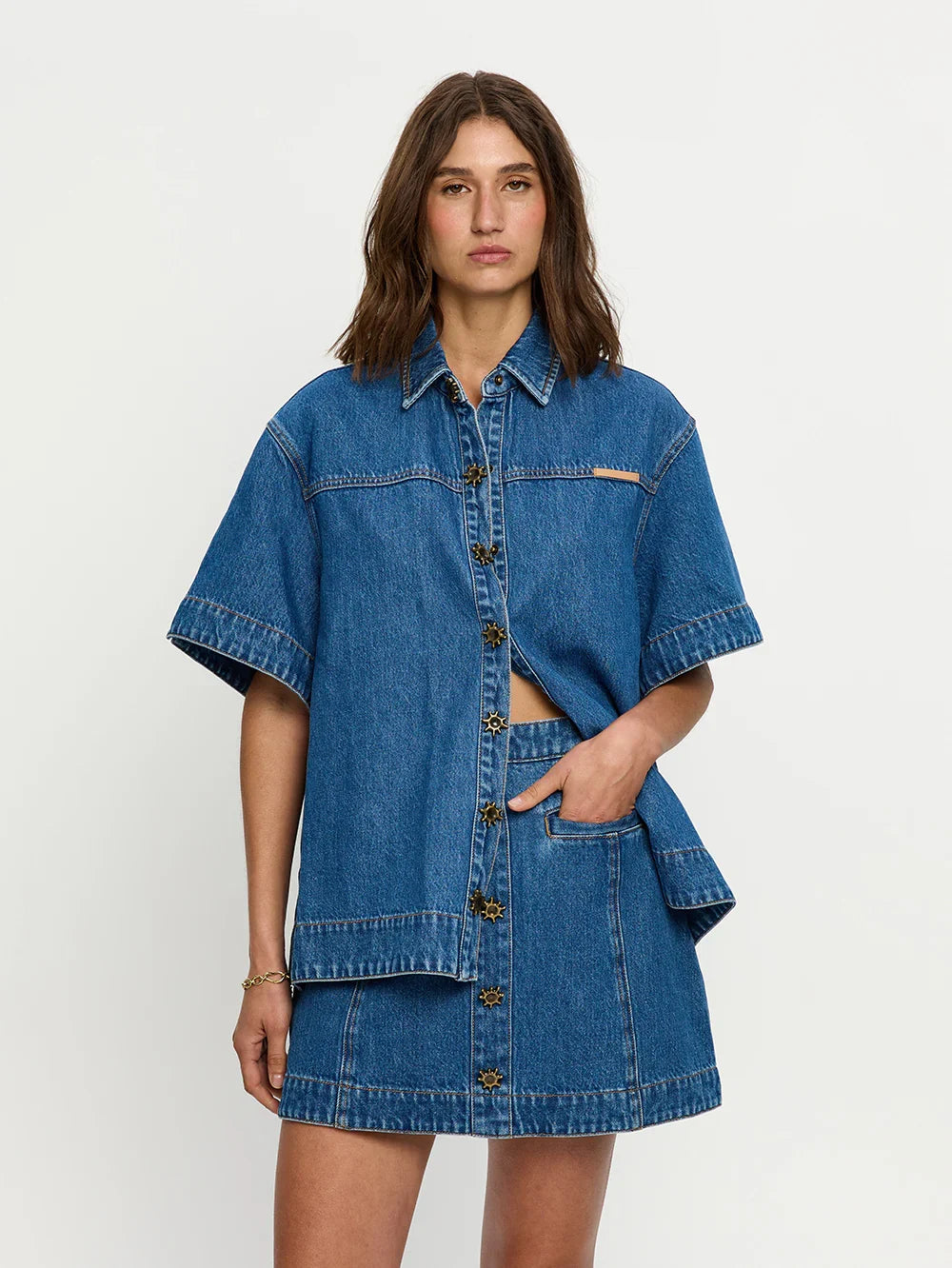 Kivari Shea Denim Skirt curated by Ellery & Moss