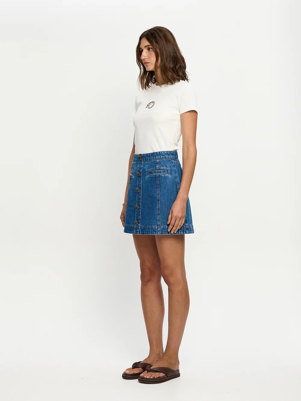 Kivari Shea Denim Skirt curated by Ellery & Moss