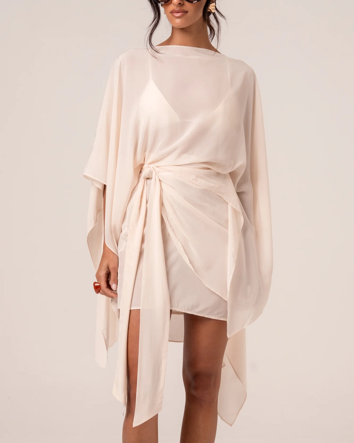 OchreLane Dune Wrap Mini Skirt in Honeymoon