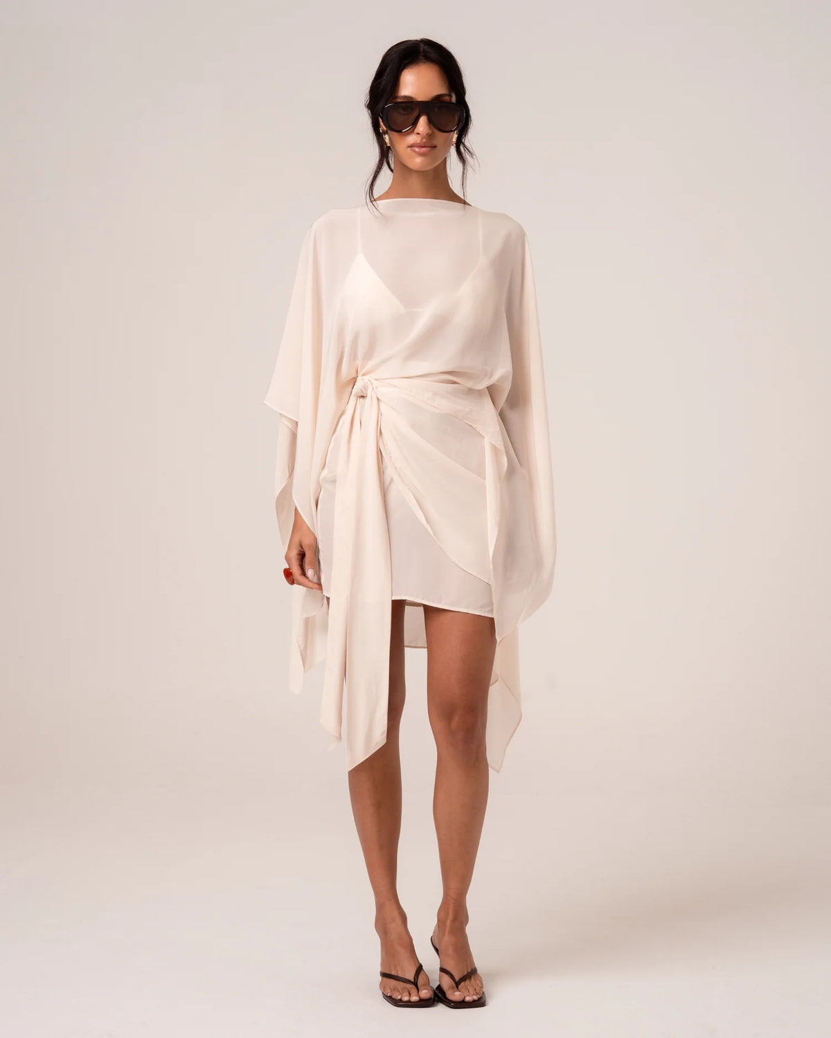 OchreLane Dune Wrap Mini Skirt in Honeymoon