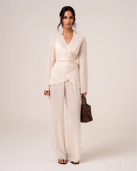OchreLane Palma Wrap Shirt in Honeymoon