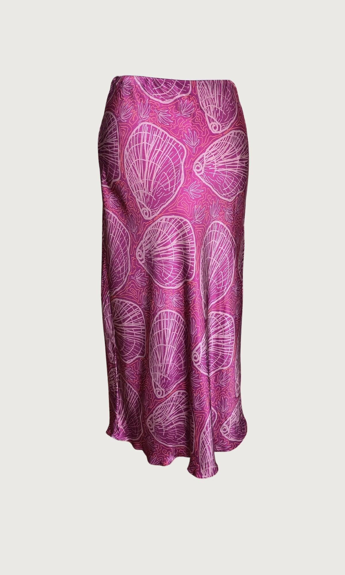 Liandra Dust Satin Slip Skirt in Reef Print