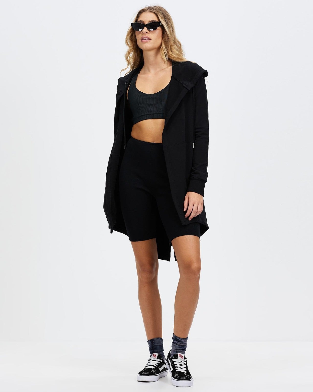 Silent Theory Ashleigh Hooded Cardi in Black
